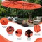 Costway Outdoor 15' Double-Sided Patio Umbrella 48 Solar LED Lights Crank & Base